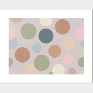 Retro chic polka dots neutral colors pattern Posters and Art